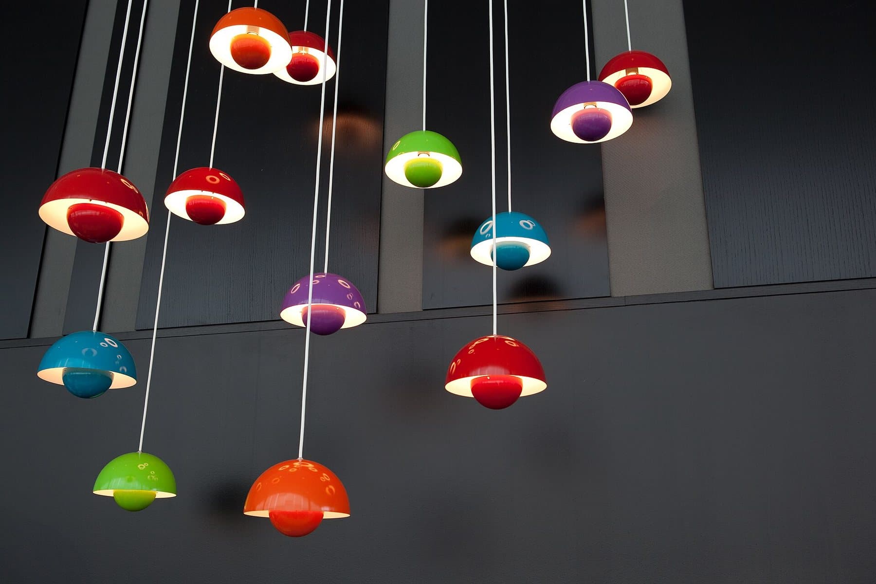 Flowerpot pendant lamps by Verner Panton